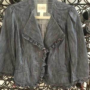 Adorable Denim Ruffle Jacket
